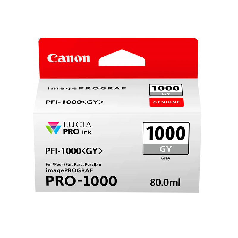 Canon PFI-1000 GY Gris - Cartouche d'encre Canon d'origine (0552C001AA)