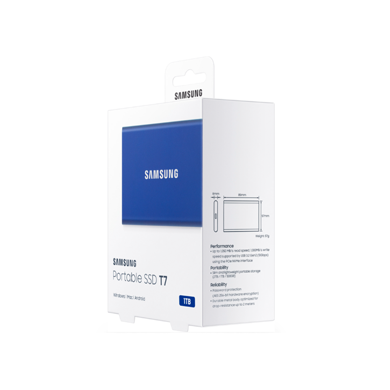 Disque dur SSD externe Samsung T7 -1TB- USB 3.2 (MU-PC1T0H_WW)