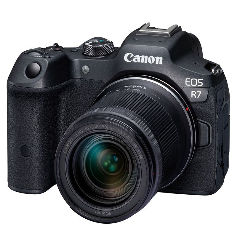Appareil photo hybride Canon EOS R7 + Objectif RF-S 18-150mm F3.5-6.3 IS STM + Bague d'adaptation monture EF-EOS R (5137C019AA)