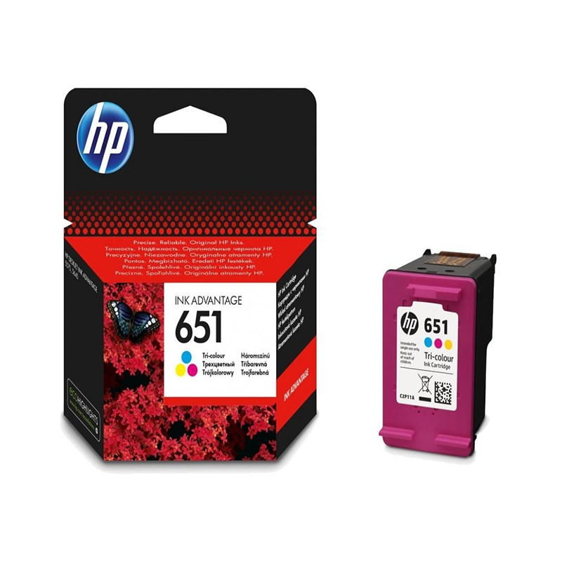 HP 651 trois couleurs - Cartouche d'encre HP d'origine (C2P11AE)