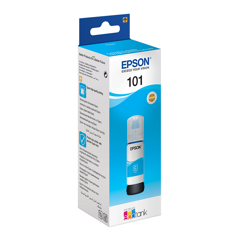 Epson 101 Cyan - Bouteille d'encre Epson EcoTank d'origine C13T03V24A