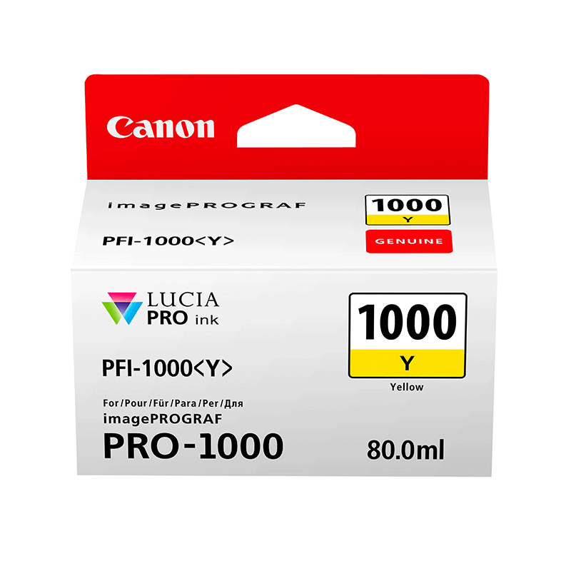 Canon PFI-1000Y Jaune - Cartouche d'encre Canon d'origine (0549C001AA)