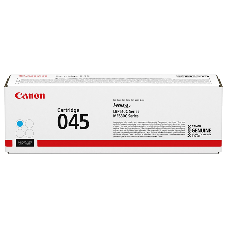 Cartouche de toner Canon Cartridge 045 Cyan - 1300 Pages (1241C002AA)Cartouche de toner Canon Cartridge 045 Cyan - 1300 Pages (1241C002AA)Cartouche de toner Canon Cartridge 045 Cyan - 1300 Pages (1241C002AA) L'image du produit peut différer du produit réel. Canon 045 Cyan - Toner Canon d'origine (1241C002AA)