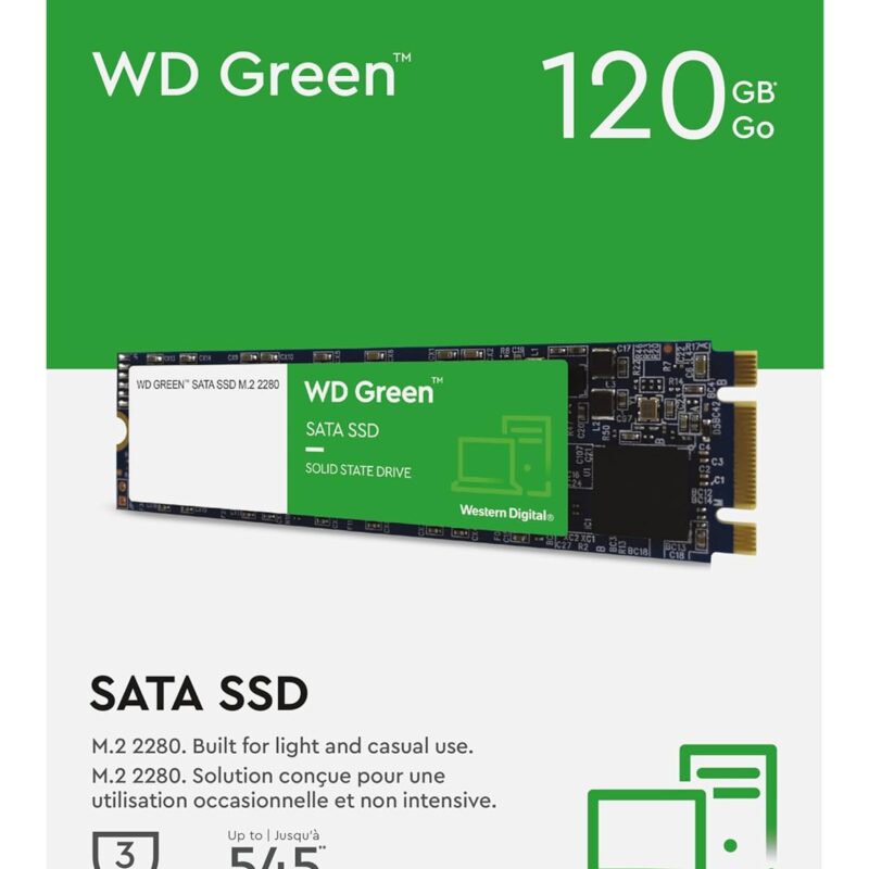 Disque SSD interne Western Digital Green™ M.2 SATA (WDS120G2G0B)