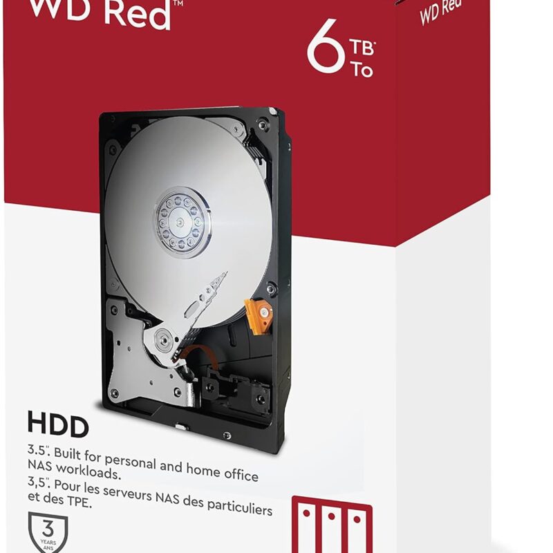 Disque dur interne 6 To Western Digital Red NAS 3.5″ SATA 5400RPM (WD60EFBX)