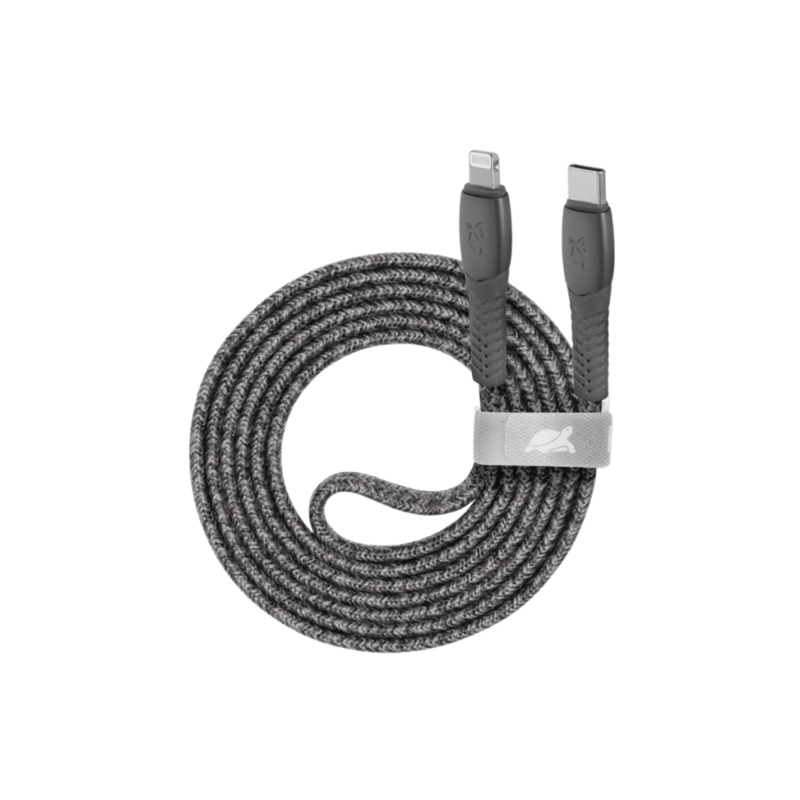 Cable RIVACASE Type-C Lightning en nylon tressé 1.2m gris (RIVA_PS6107GR12)