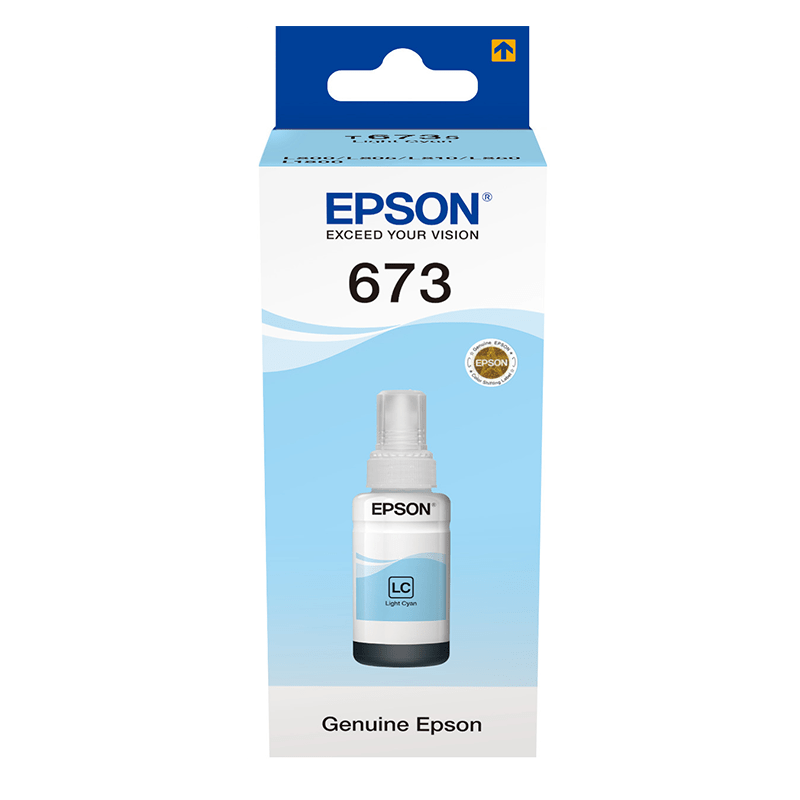 Epson 673 LC (T6735) Cyan Clair - Bouteille d'encre Epson d'origine (C13T67354A)