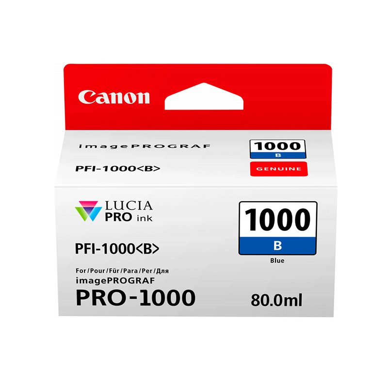 Canon PFI-1000B Bleu - Cartouche d'encre Canon d'origine (0555C001AA)