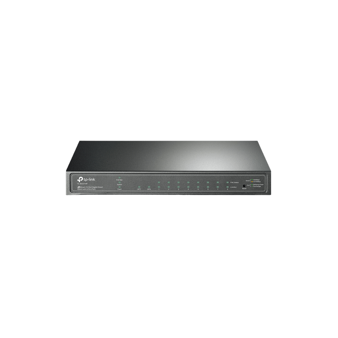 Switch TP-Link JetStream 8 ports Gigabit Smart PoE+ et 2 emplacements SFP (TL-SG2210P)