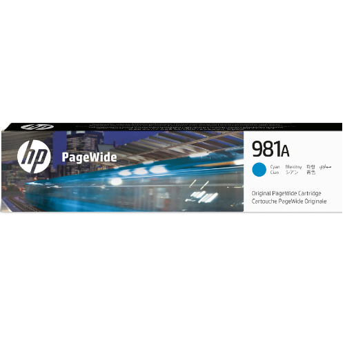 HP 981A Cyan - Cartouche PageWide HP d'origine (J3M68A)