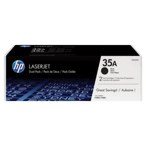 HP 35A Noir (CB435AD) - Pack de 2 toners HP LaserJet d'origine