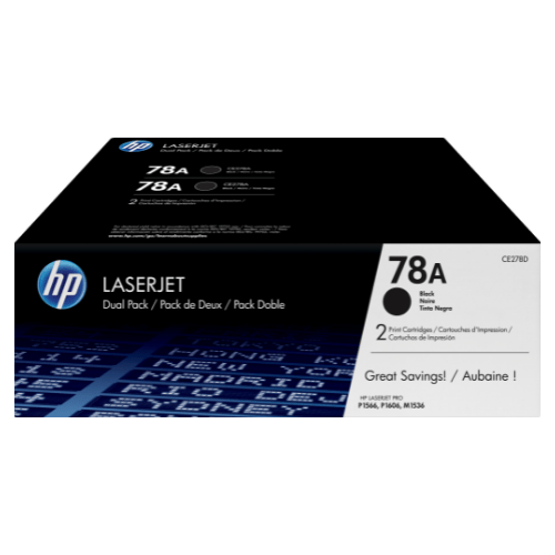 HP 78A Noir (CE278AD) - Pack de 2 toners HP LaserJet d'origine