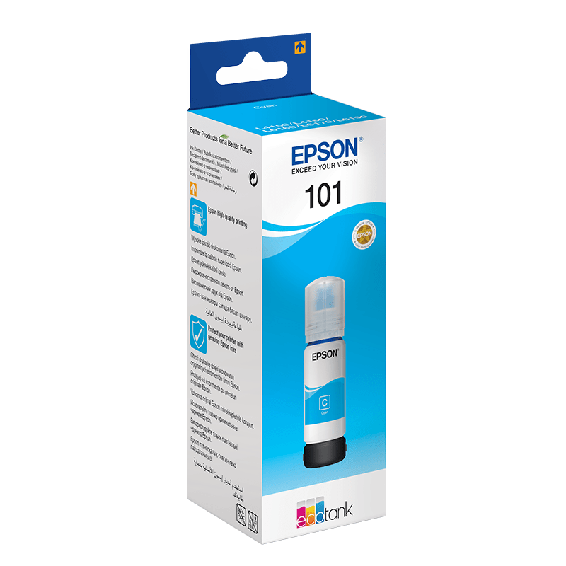 Epson 101 Cyan - Bouteille d'encre Epson EcoTank d'origine C13T03V24A