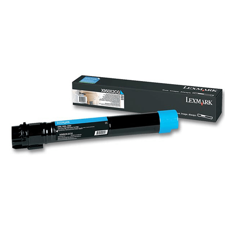 Lexmark X950/952/954 Cyan - Cartouche de poudre d'encre d'origine (X950X2CG)