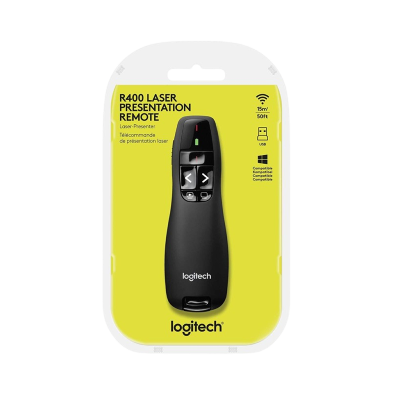 Logitech Wireless Presenter R400 - Télécommande de présentation (910-001356)