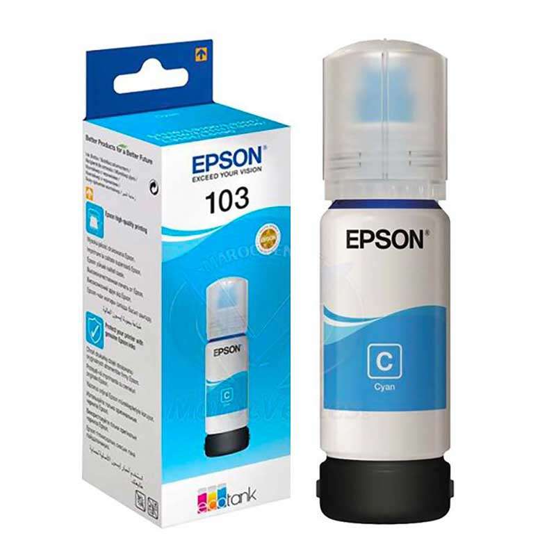 Epson 103 Cyan - Bouteille d'encre Epson EcoTank d'origine C13T00S24A
