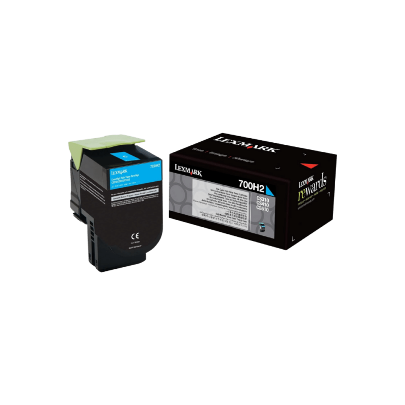 Lexmark Cartouche de toner cyan compatible 700H2 pour imprimantes (70C0H20)