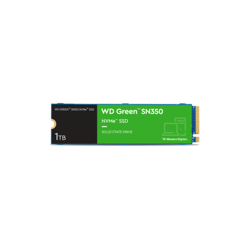 Disque dur interne SSD Western Digital Green SN350 M.2 2280 PCI 3D NAND NVMe 1 To (WDS100T3G0C)