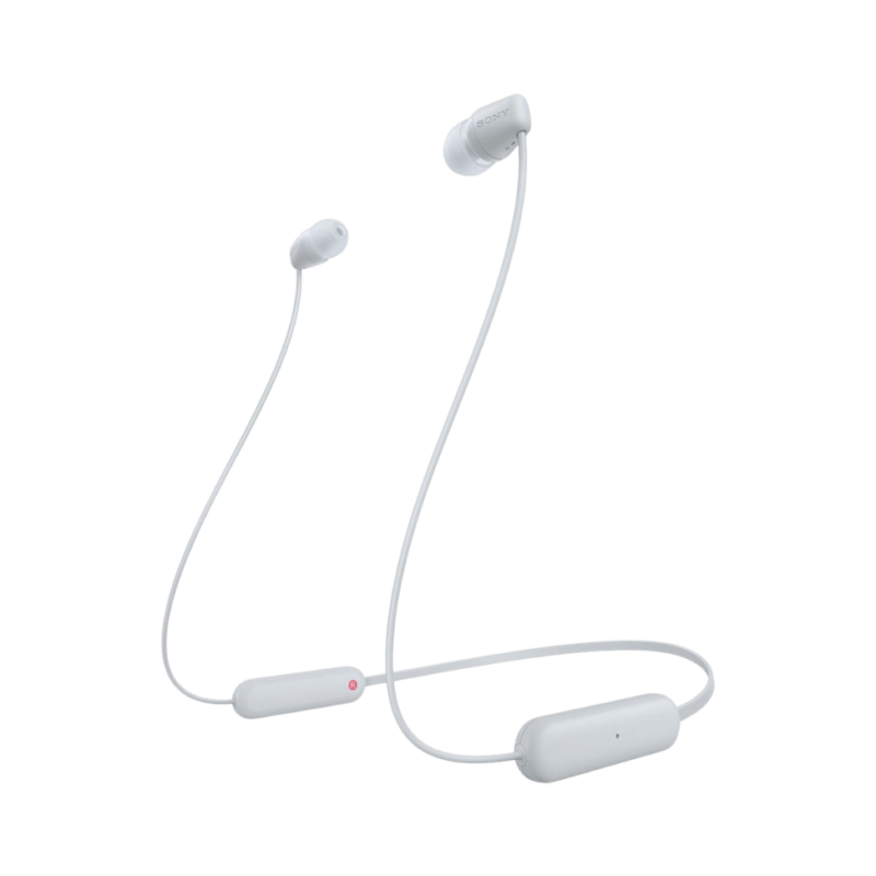 Écouteurs Bluetooth Sony WI-C100 intra-auriculaires avec Microphone - White (WI-C100/WZ E)