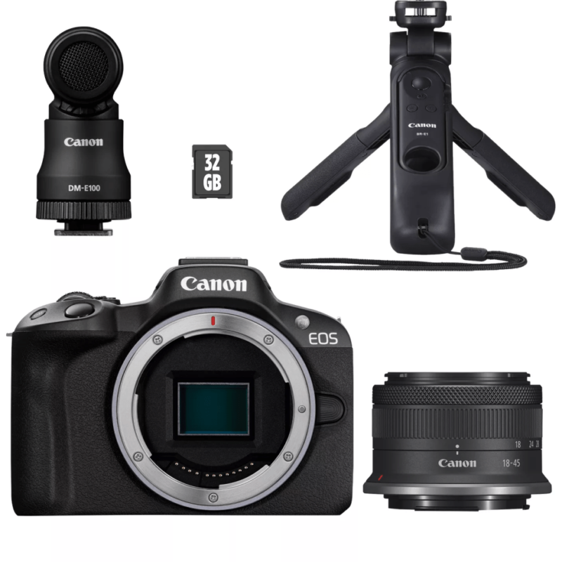 Appareil photo hybride Canon EOS R50 + objectif RF-S 18-45mm F4.5-6.3 IS STM (5811C013AA)