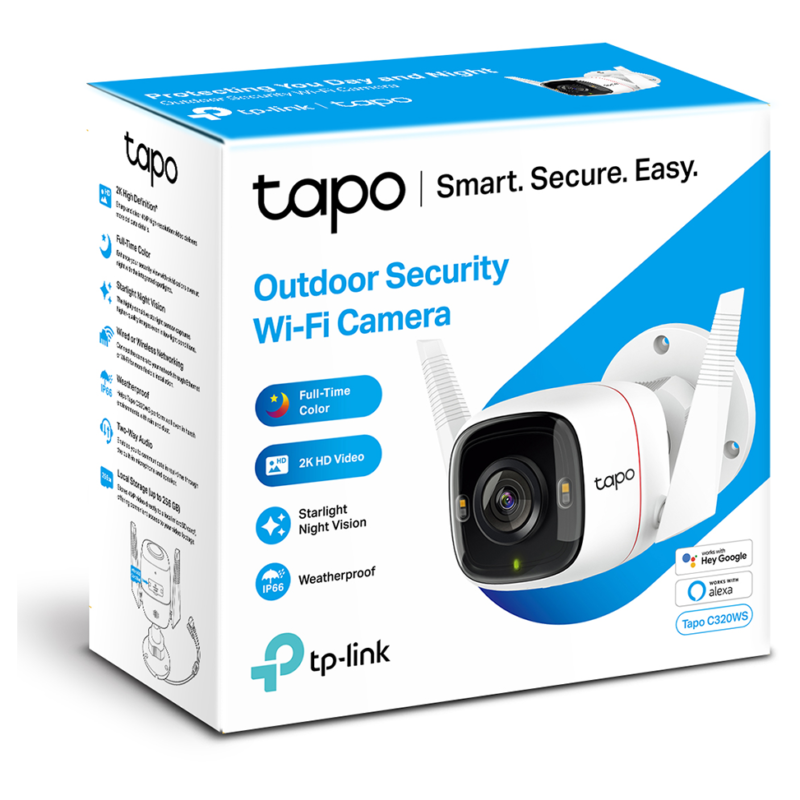 Caméra de vidéosurveillance WiFi TP-Link Pour l'extérieur 4MP (TAPOC320WS)