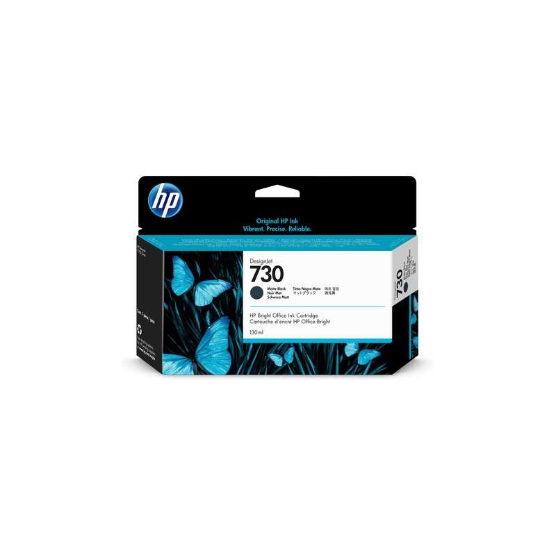 HP 730 Noir Mat - Cartouche d'encre HP d'origine (P2V65A)