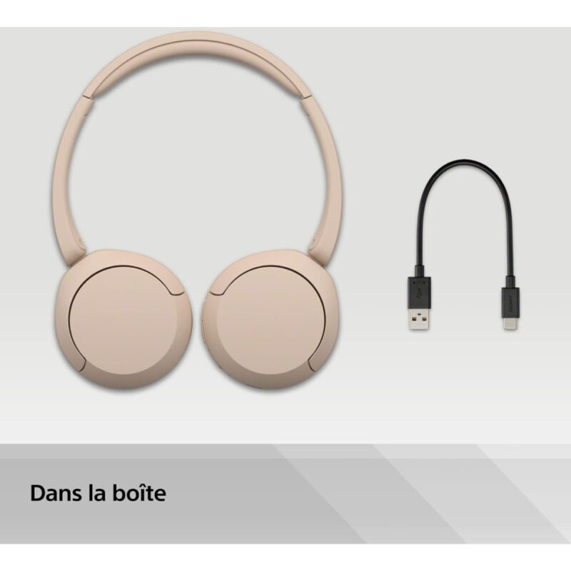 Casque Bluetooth Sony ‎Circum-Auriculaire WH-CH520 Beige (WH-CH520/CZ E)