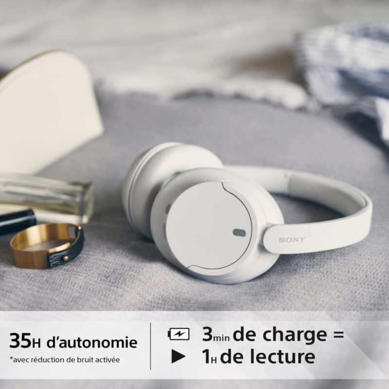 Casque Bluetooth Sony ‎Circum-Auriculaire WH-CH720N Blanc (WH-CH720N/WCE)