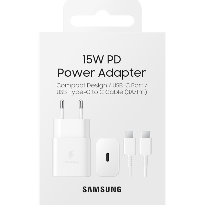 Chargeur Samsung ultra rapide 25W USB-C - Avec câble C-à-C (EP-T2510XWEGWW)