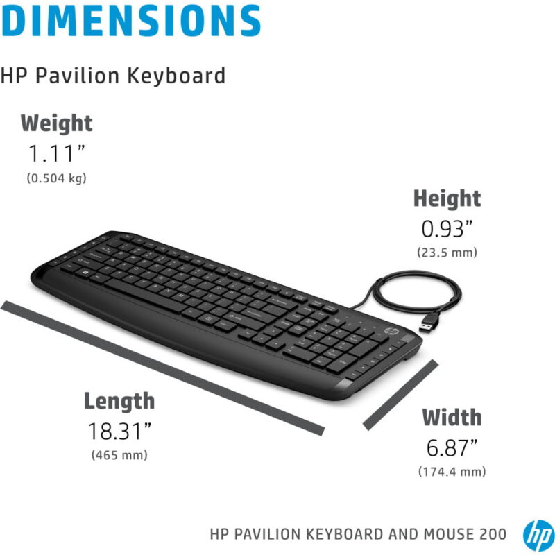 Clavier et souris filaires HP 200 AZERTY (9DF28AA)