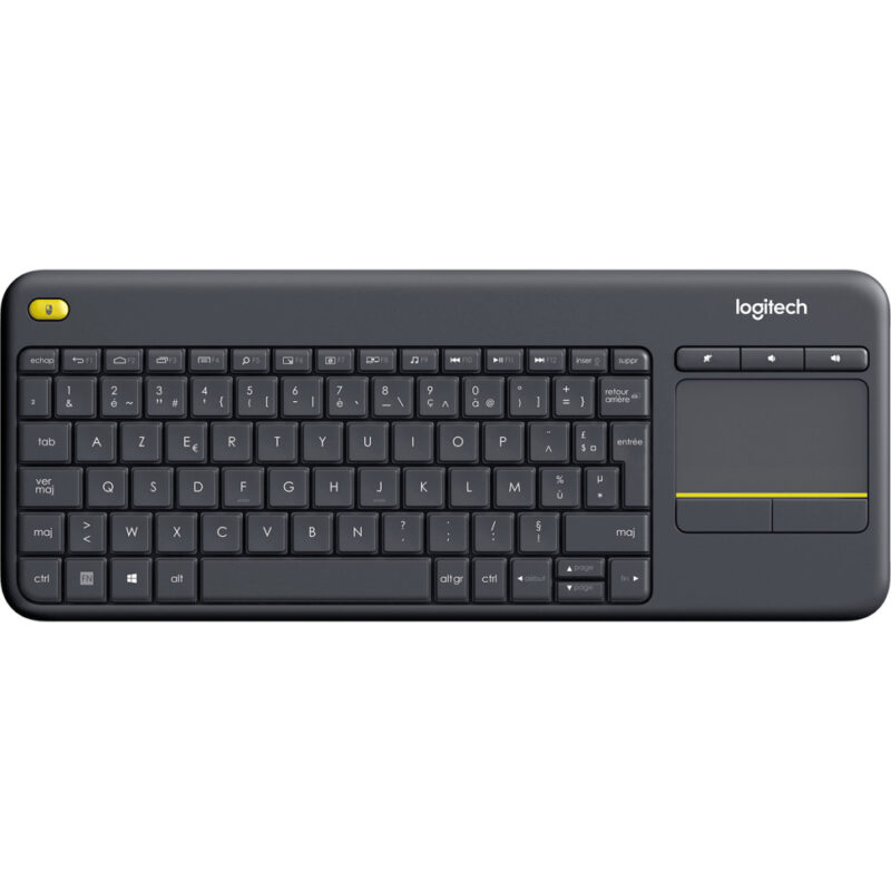 Clavier sans fil avec pavé tactile intégré Logitech Wireless Touch Keyboard K400 Plus Noir (AZERTY