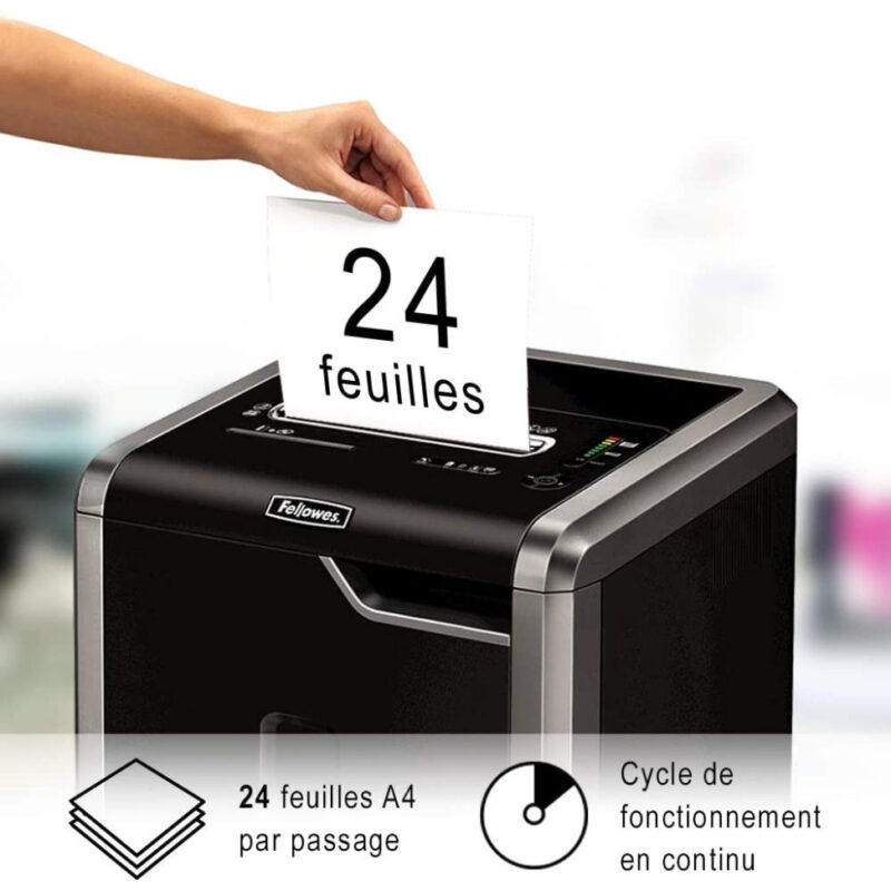 Destructeur Fellowes Powershred 225Ci Coupe croisée (4622001)