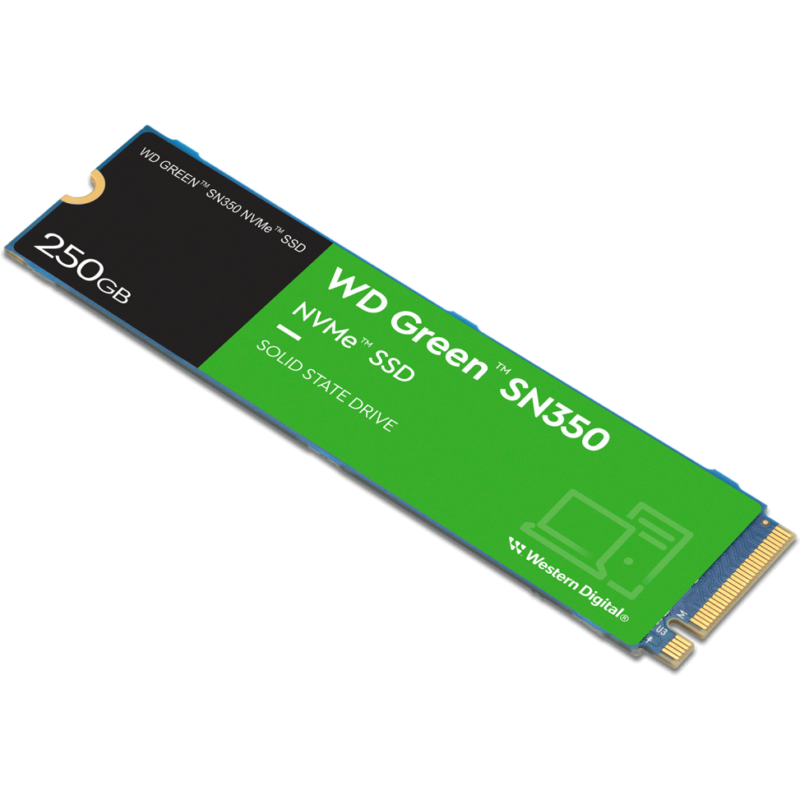 Disque dur interne SSD WD Green SN350 M.2 2280 PCIe Gen3 x4 NVMe 250 Go (WDS250G2G0C)