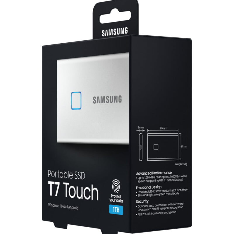 Disque dur SSD externe Samsung T7 Touch - 1TB - USB 3.2 Gen.2 (10Gbps) (MU-PC1T0S_WW)