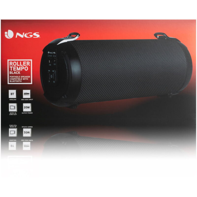 Enceinte portable NGS Roller Tempo noire 20W (ROLLERTEMPOBLACK)