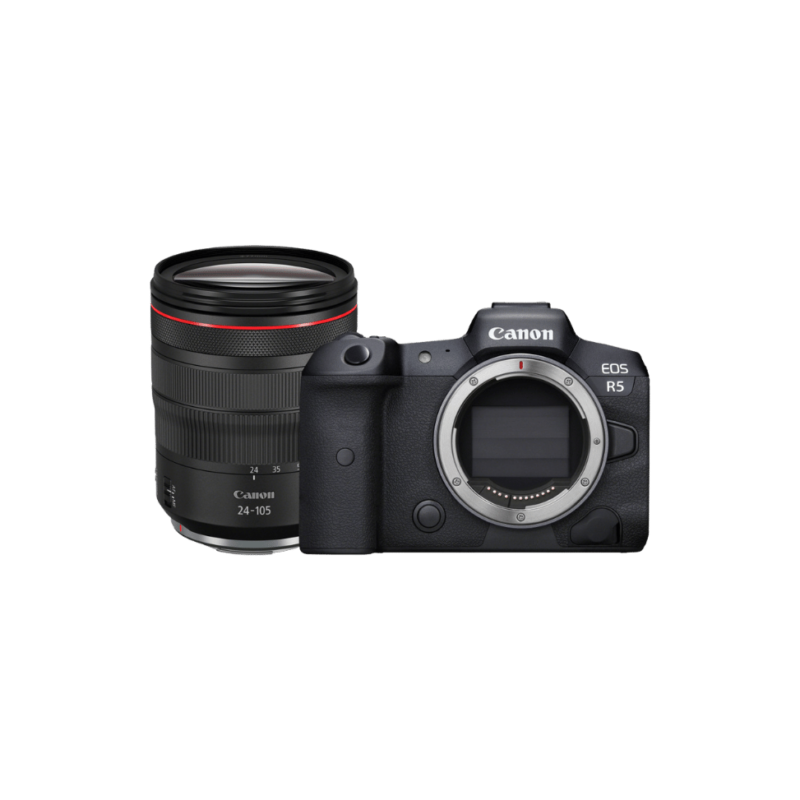 Appareil photo hybride Canon EOS R5 + objectif RF 24-105 mm F4L IS USM (4147C016AA)