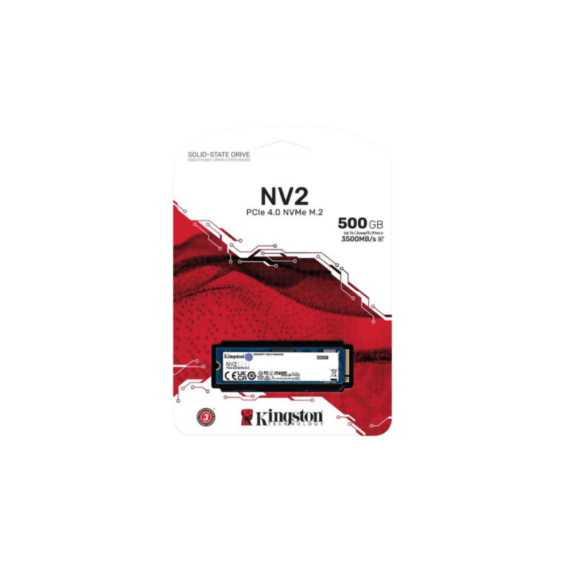 Disque Dur interne SSD Kingston NV2 M.2 500 GB PCI Express 4.0 NVMe (SNV2S/500G)