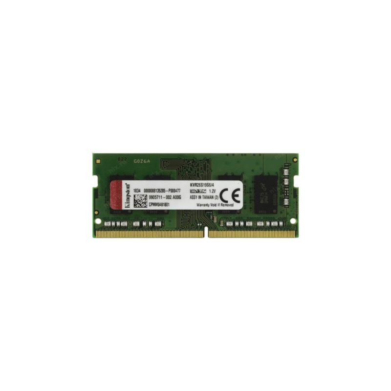 Barrette mémoire Kingston 4GB DDR4-2666MHZ Non-ECC SODIMM (KVR26S19S6_4)