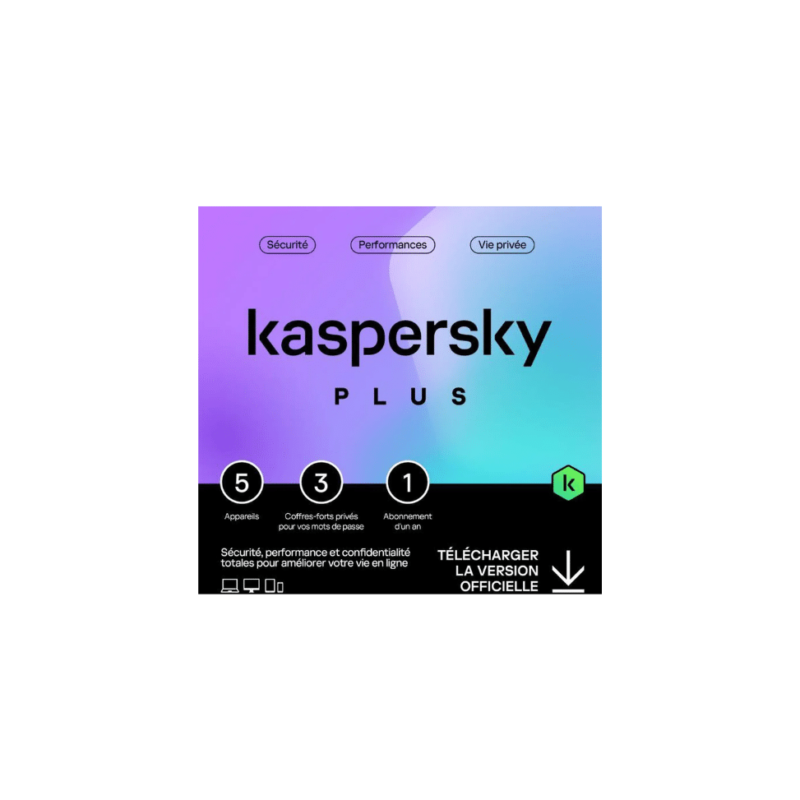 Kaspersky Plus équivalent à Internet Security 5 Postes 1 an (KL10428BEFS-SLIMMAG)