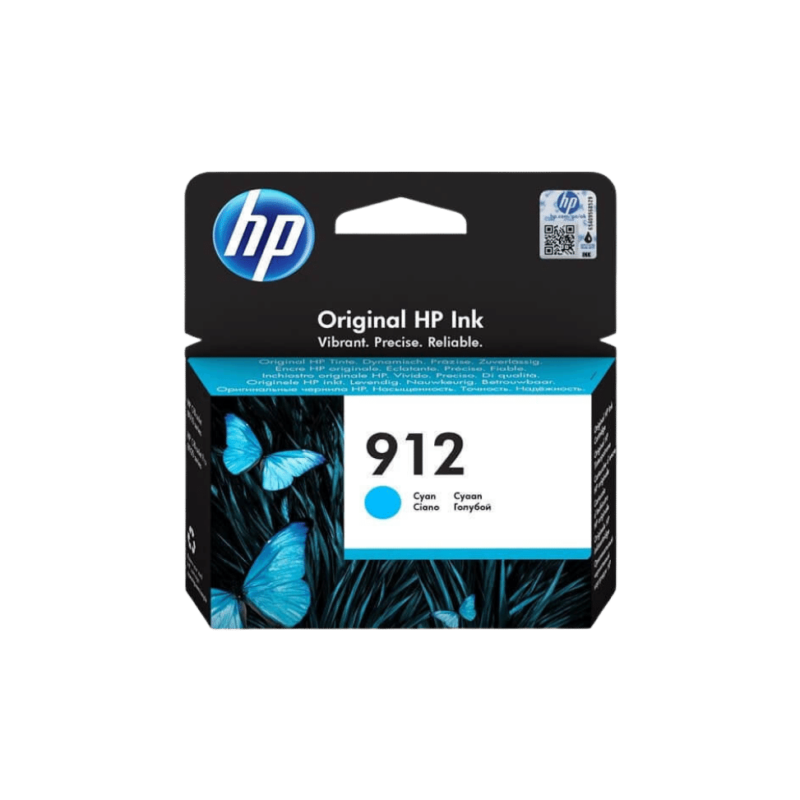 Cartouche d'encre HP 912 Cyan d'origine (3YL77AE-BGX)