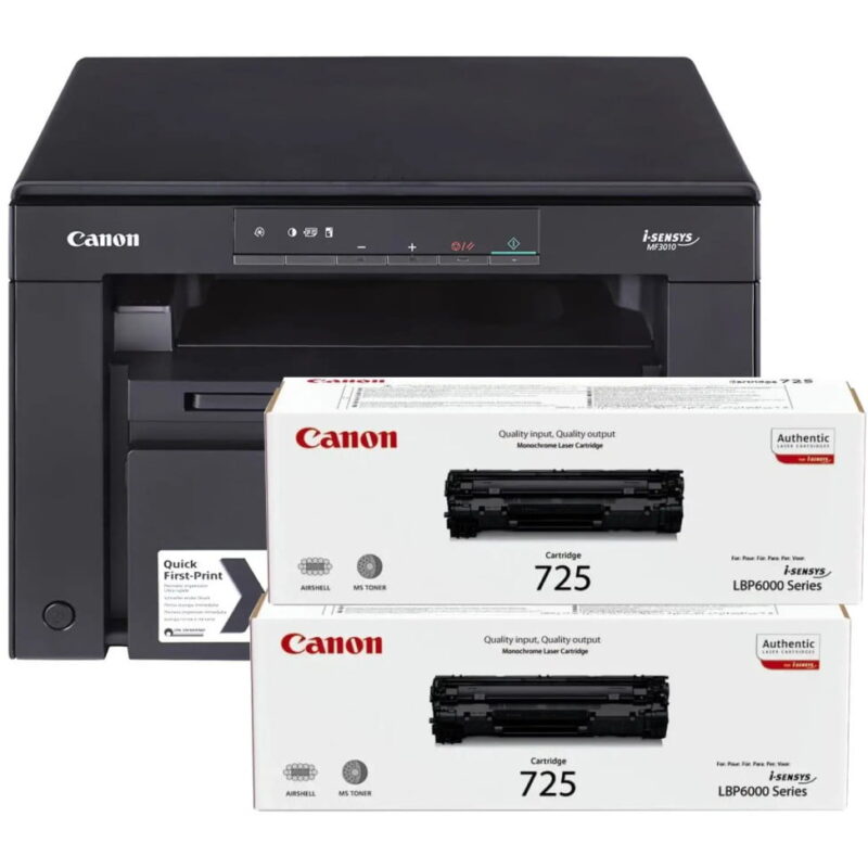 Canon i-SENSYS MF3010 Imprimante Laser Monochrome avec 2 Toner 725 (5252B034AA)