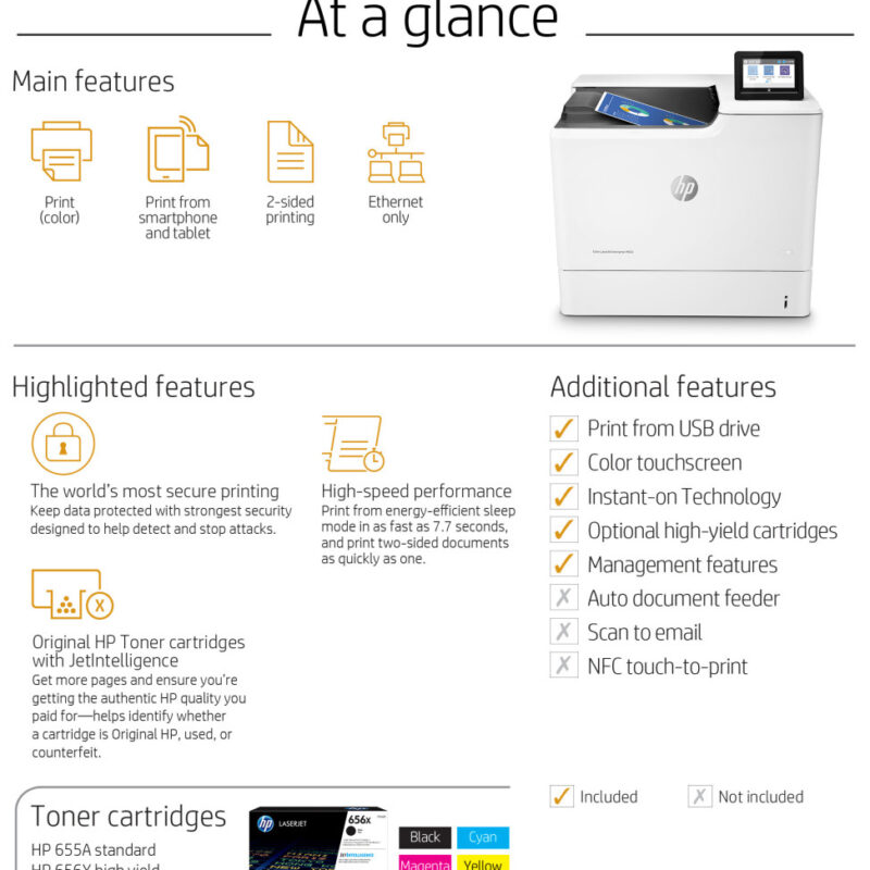 Imprimante Laser Couleur HP LaserJet Enterprise M653dn (J8A04A-B19)