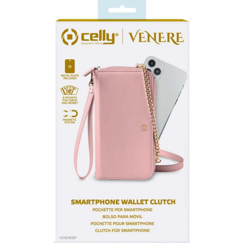 Pochette Celly Venere Pour smartphones 6.5" Rose (VENEREBP)