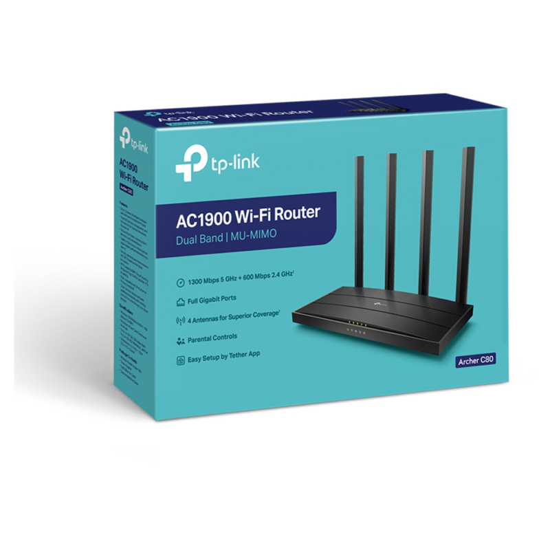 Routeur WiFi TP-Link AC1900 MU-MIMO (ARCHERC80)