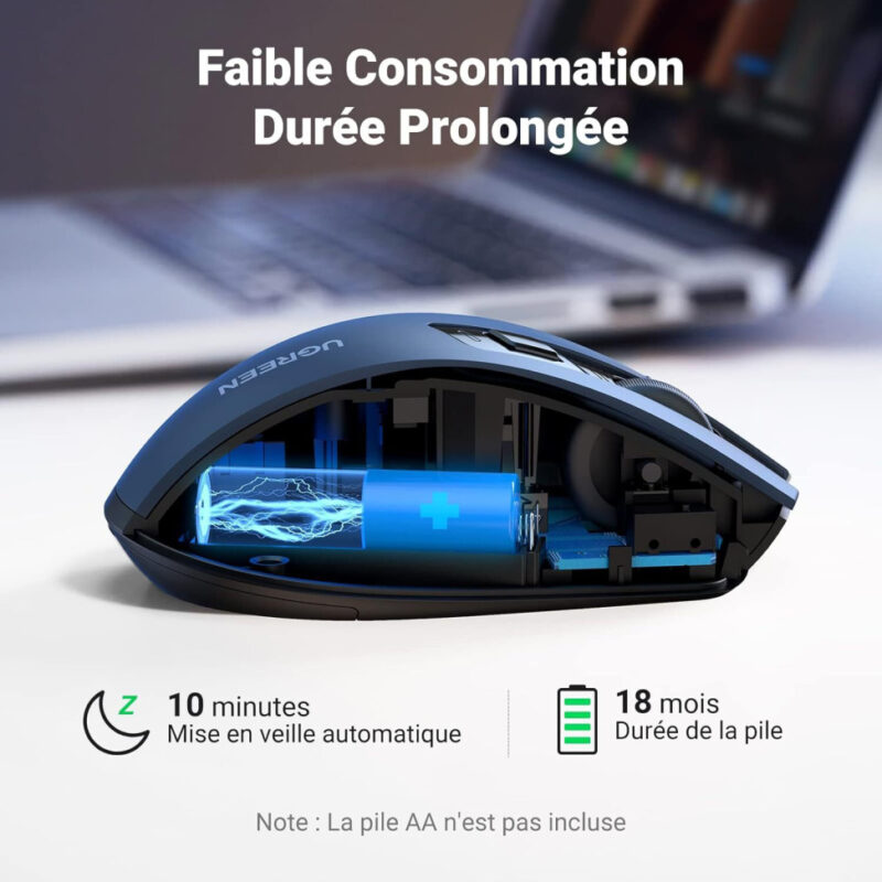 Souris sans fil Ugreen Design Ergonomique 2.4 - Blue (15064)