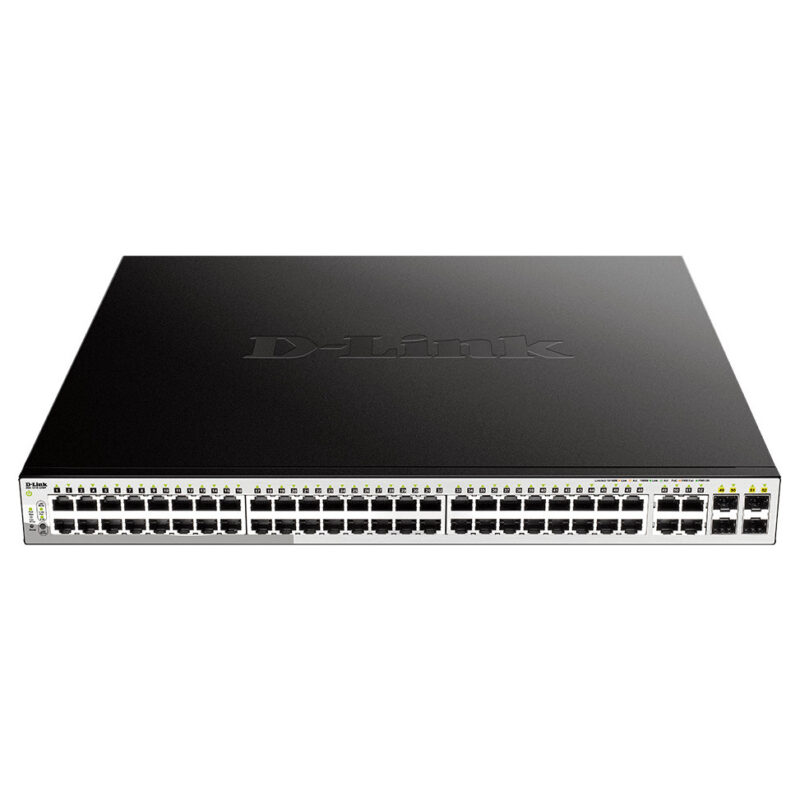 Switch Administrable D-Link 48 Ports Gigabit PoE/PoE+ + 4 Ports Combo 1000BaseT/SFP (DGS-1210-52MP)