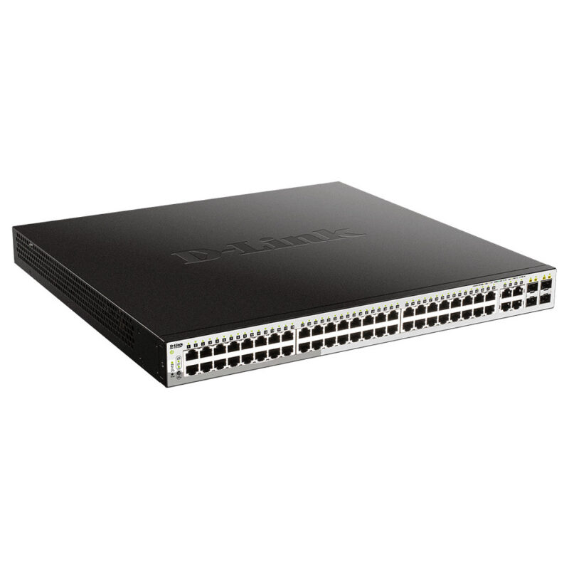 Switch Administrable D-Link 48 Ports Gigabit PoE/PoE+ + 4 Ports Combo 1000BaseT/SFP (DGS-1210-52MP)