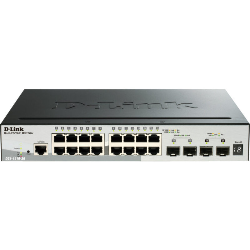 Switch Administrable empilable D-Link 16 ports 10/100/1000 Mbps