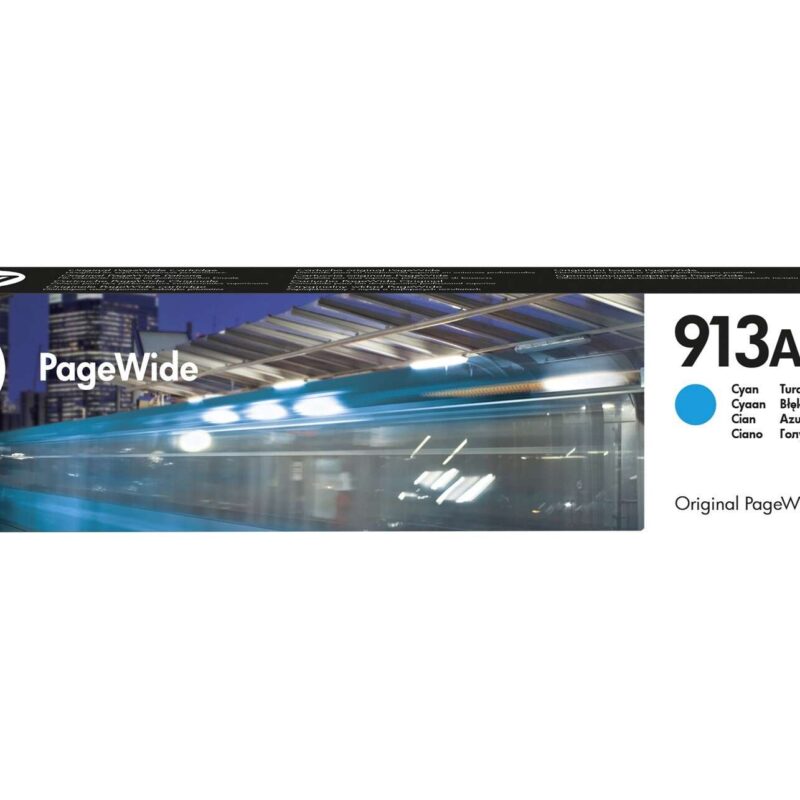 HP 913A Cyan - Cartouche PageWide HP d'origine (F6T77AE)