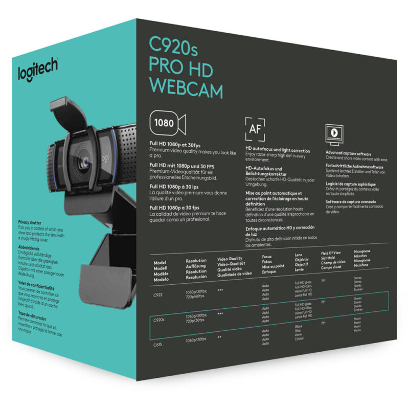 Webcam Logitech HD Pro C920s (960-001252)